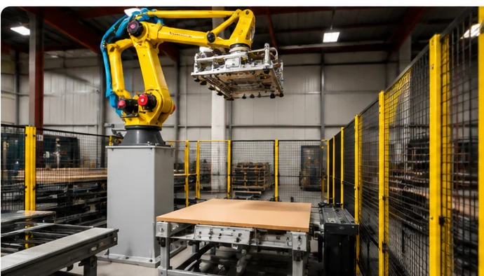Illustrative industrial robotic handling cell
